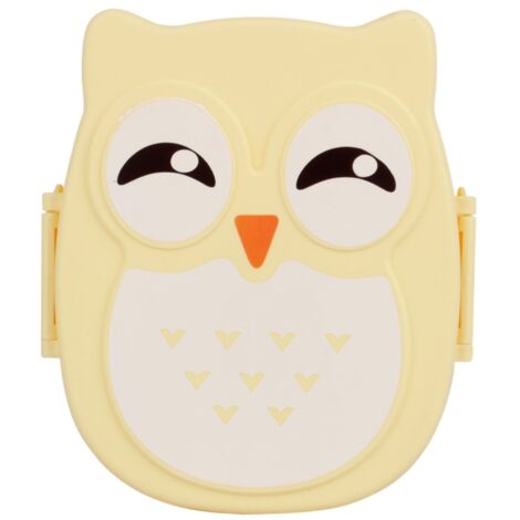 Boîte repas hibou en plastique sécurisée pour micro-ondes, portable et ludique