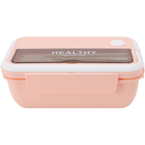 Boîte-repas isolée 1100ml anti-fuite rose pâle pour bureau, grande capacité