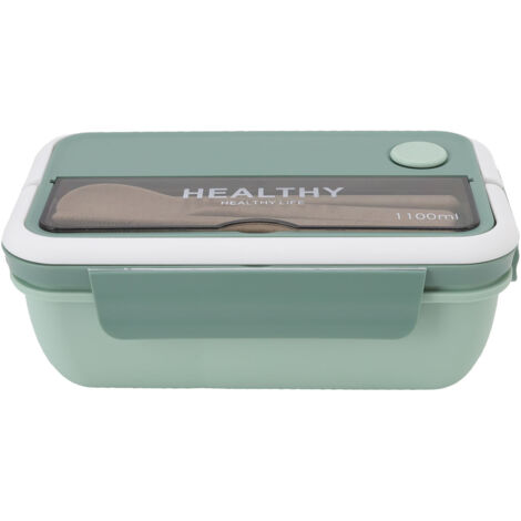 Boîte-repas isolée 1100ml, grande capacité étanche pour salades - idéale bureau, vert