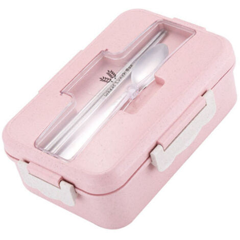 Boîte Repas Isotherme 1000ml Rose Grande Capacité avec Couverts - Pratique et Portable