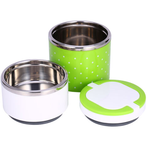 Boîte Repas Isotherme 2 Couches Acier Inoxydable pour Aliments Chauds