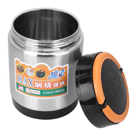 Boîte Repas Isotherme Acier Inoxydable 3 Couches 1800ML pour Conservation de Chaleur