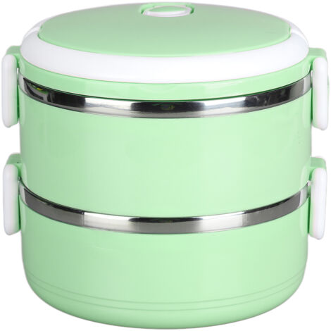 Boîte-repas isotherme empilable en acier inoxydable 304, contenant alimentaire étanche à double paroi pour repas chauds, couleur verte