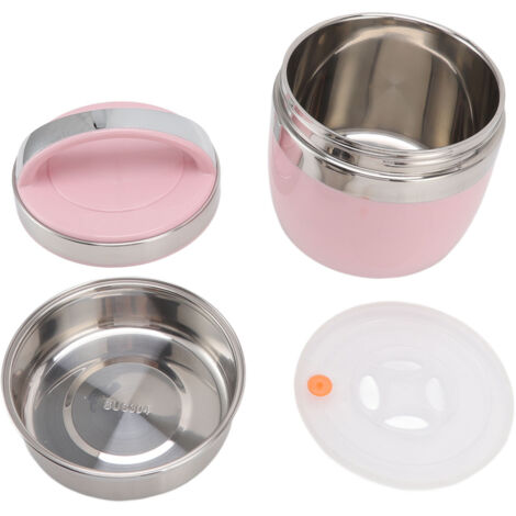 Boîte-repas isotherme en acier inoxydable 304 de 1,5L, idéale pour étudiants et travailleurs, couleur rose, portable et étanche