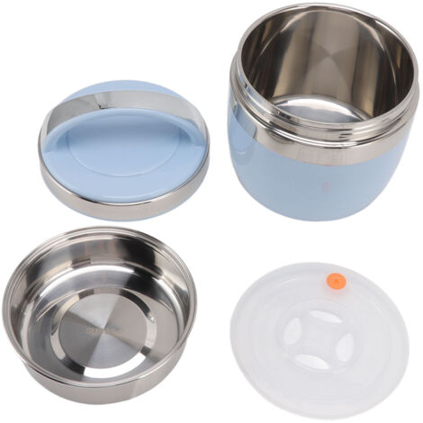 Boîte-repas isotherme en acier inoxydable 304 de 1,5L, idéale pour étudiants et travailleurs, portable et étanche, couleur bleue.