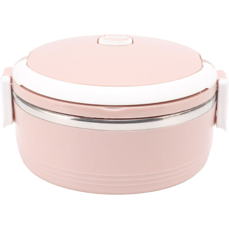 Boîte-repas isotherme en acier inoxydable à une couche, portable avec fermeture de sécurité pour enfants et adultes, rose