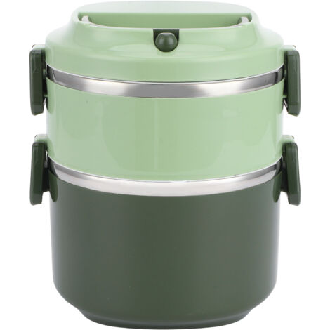 Boîte repas isotherme en acier inoxydable, bento portable 1.7L double couche pour conservation alimentaire