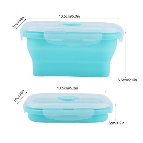 Boîte-repas pliable en silicone vert 350ml, portable et micro-ondes safe, contenant alimentaire écologique