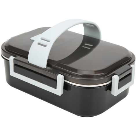 Boîte-repas portable en acier inoxydable 304 pour camping et pique-nique, 700 ml, noir