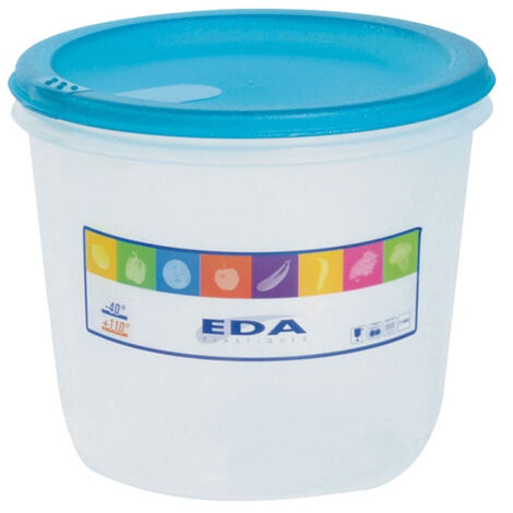 Boîte Ronde 2 L Naturel Couvercle Turquoise - Eda