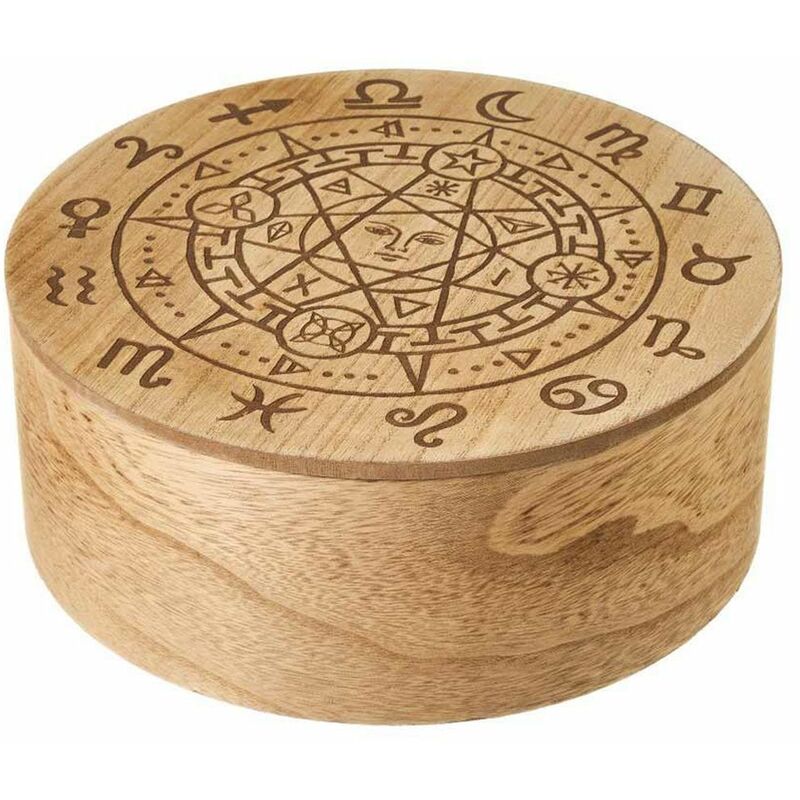 Boite ronde Astro en bois mdf gravé