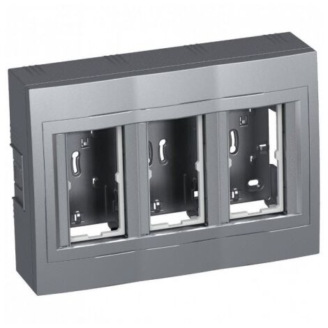 Boîte saillie 3x2 postes de concentration alu 3 colonnes pour pose appareillage 45x45mm Altira SCHNEIDER ALB46456N