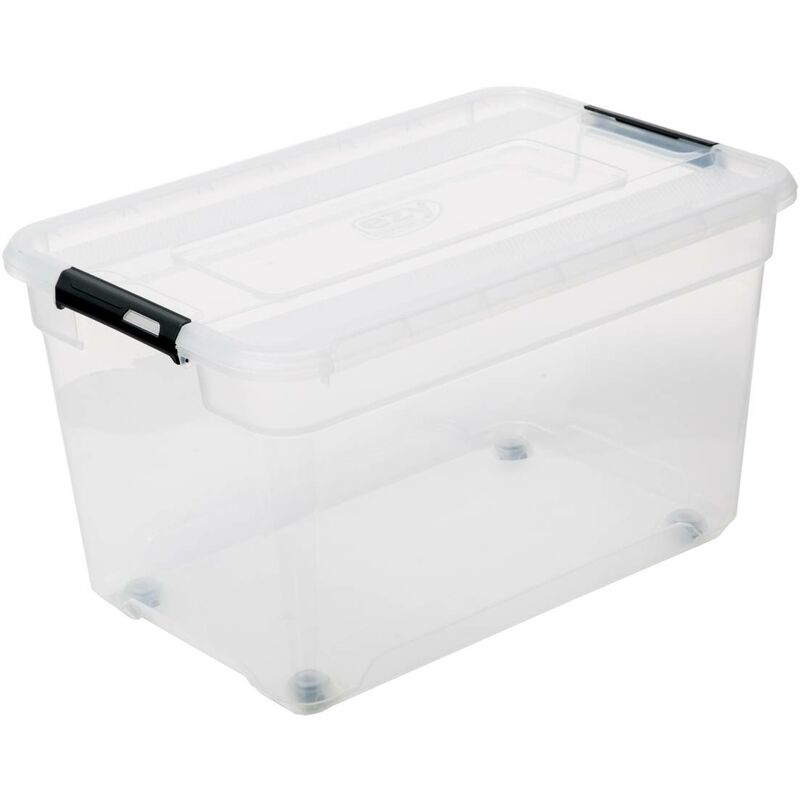 Boîte en plastique transparente 52l solutions+ - 5five
