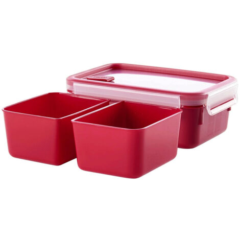 Boîte spécial micro-ondes rouge à compartiments masterseal 1.2 l