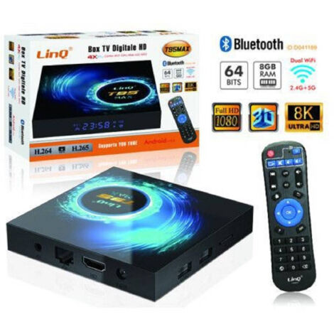 Boîte Tv Numérique Hd Android 10.0 T95max Petites Dimensions Full Hd Wifi Usb Télécommande