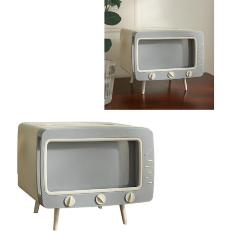 Boîte TV Porte-Documents (PP, Blanc, Organisateur Multifonction) Boîte à Mouchoirs Décorative Pour Maison Bureau Salle de Bain