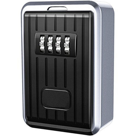 Boîte verrouillage 4 chiffres étanche cache-clés alliage aluminium code réinitialisable