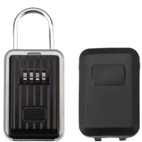 Boîte Verrouillage Clé Murale Cadenas Combinaison Étanche Rangement Sûre Clés Alliage D'aluminium Serrure Sécurisée Portable avec Couvercle Coulissant pour Garage Domicile Office School Studio