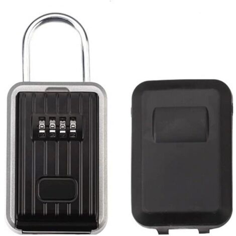 Boîte Verrouillage Clé Murale Cadenas Combinaison Étanche Rangement Sûre Clés Alliage D'aluminium Serrure Sécurisée Portable avec Couvercle Coulissant pour Garage Domicile Office School Studio