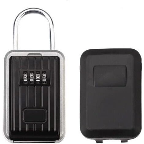 Boîte Verrouillage Clé Murale Cadenas Combinaison Étanche Rangement Sûre Clés Alliage D'aluminium Serrure Sécurisée Portable avec Couvercle Coulissant pour Garage Domicile Office School Studio