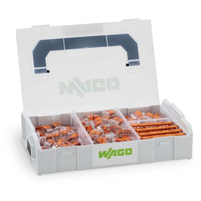 Boîte WAGO L-BOXX® Mini Série 221 - Kit de 130 bornes de connexion - 5 Gelbox IPX8 - Gris