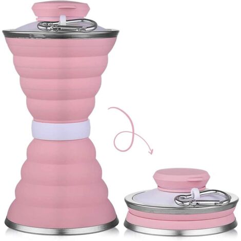 Boîteille d'eau pliable en siliCône (rose)-Fei Yu