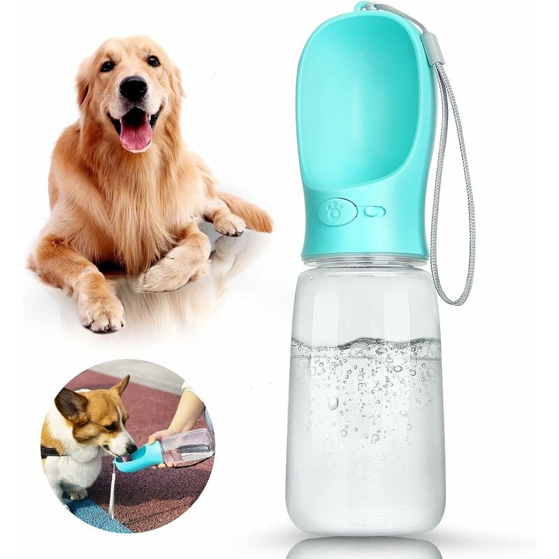 boîteille d'eau pour chien anti-fuite portable distributeur d'eau pour chiot 550 ml distributeur d'eau antibactérien (bleu) fei yu