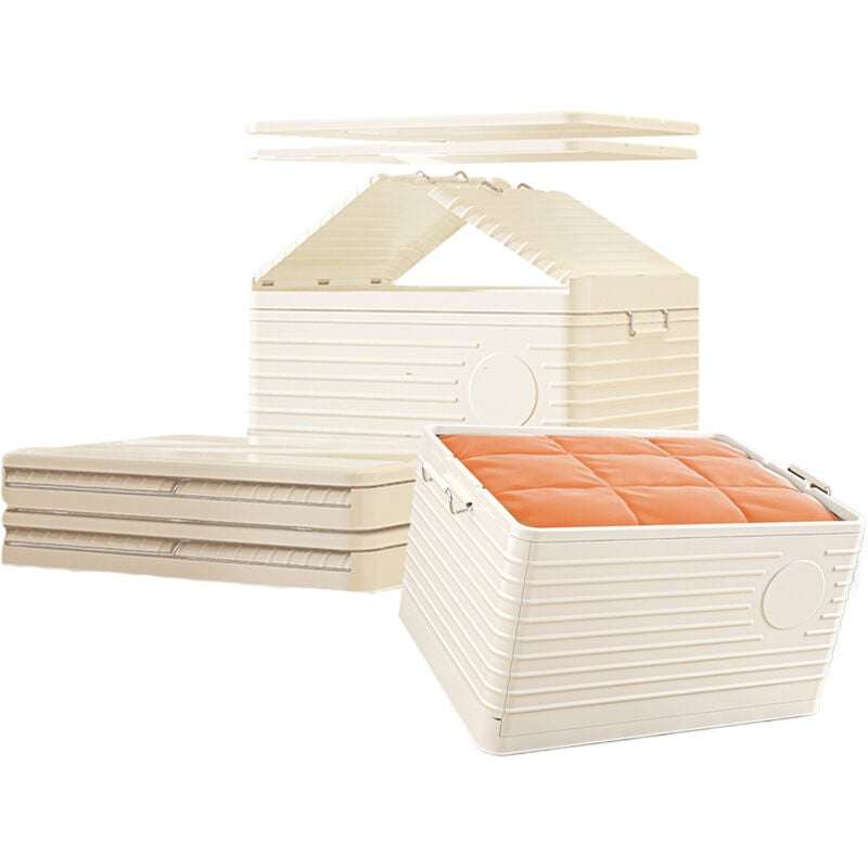 Heikoeco - boîte de rangement, panier de rangement pliable xxl, couvercle en plastique de haute qualité, boîte pliante sur rouleau empilable 109L,