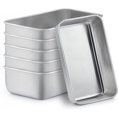 Boîtes à lunch de 6 pièces avec couvercles, contenants alimentaires réutilisables, en acier inoxydable, allant au four, au réfrigérateur et au lave-vaisselle (500 ml).