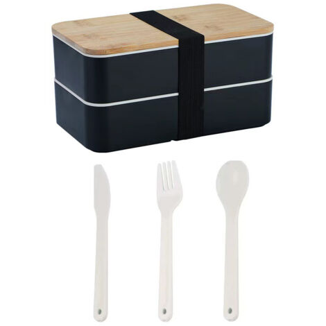 Boîtes à lunch, séparateurs pour boîtes à lunch, couverts japonais en acier inoxydable (cuillère et fourchette).