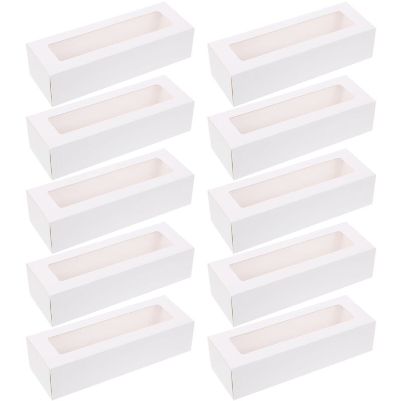 Boîtes à macarons – Emballage transparent pour desserts – 10 pièces