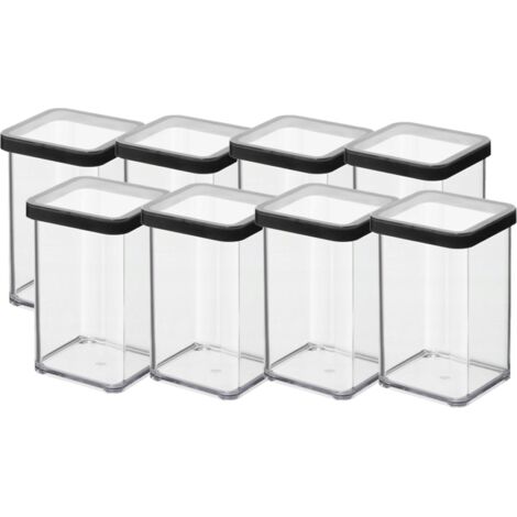 Boîtes alimentaires carrées 8x1L LOFT noires ROTHO