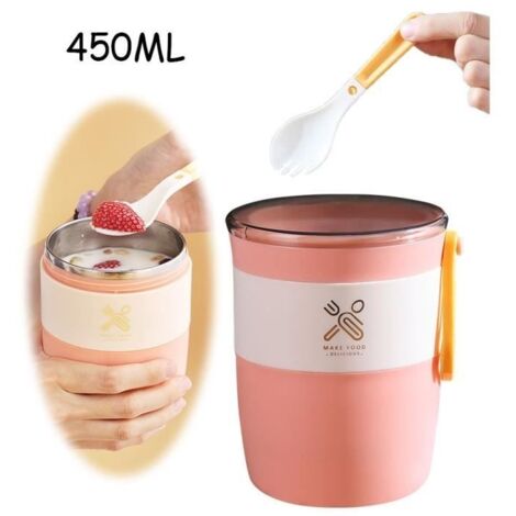 Boîtes Alimentaires Isotherme,Conteneur Alimentaire en inox,Gamelle Thermos Repas Chaud à Double Couche,pour