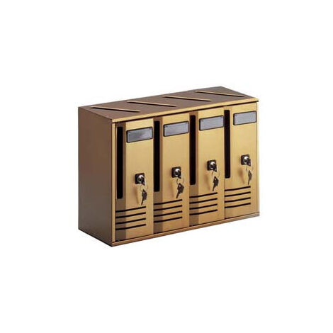 Boîtes aux Lettres alubox alu Bronze avec 4 4-Boîtes 42X17,5X30