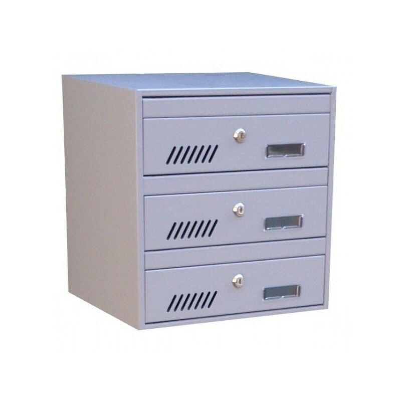 Boîtes aux lettres collective 3 compartiments ral 9006