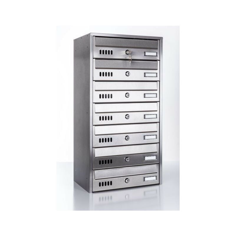 Boîtes aux lettres collectives en acier inoxydable pour 6 ou 7 - Combinación: 6x1