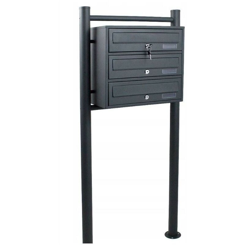 Viva - Boîtes aux lettres collectives pour 3 sur pieds anthracite