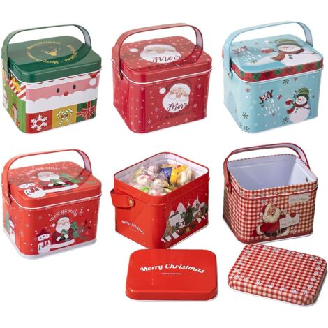 Boîtes de Noël 6 Pièces Réutilisables pour Noël Conteneurs de Stockage