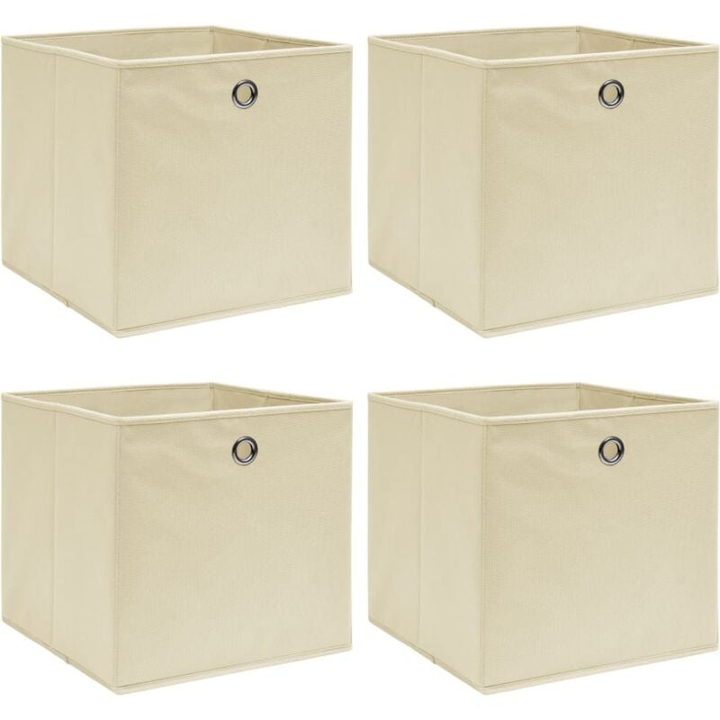 Vidaxl - Boîtes de rangement 4 pcs Crème 32x32x32 cm Tissu