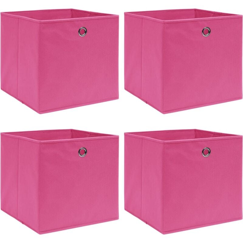 Vidaxl - Boîtes de rangement 4 pcs Rose 32x32x32 cm Tissu