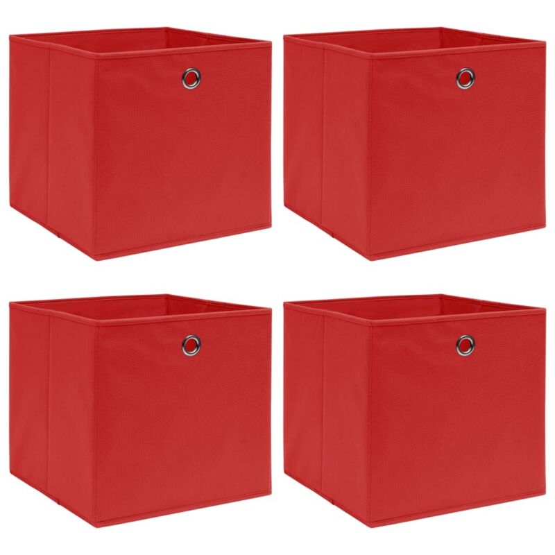 Vidaxl - Boîtes de rangement 4 pcs Rouge 32x32x32 cm Tissu