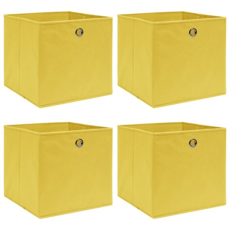 Vidaxl - Boîtes de rangement 4 pcs Jaune 32x32x32 cm Tissu