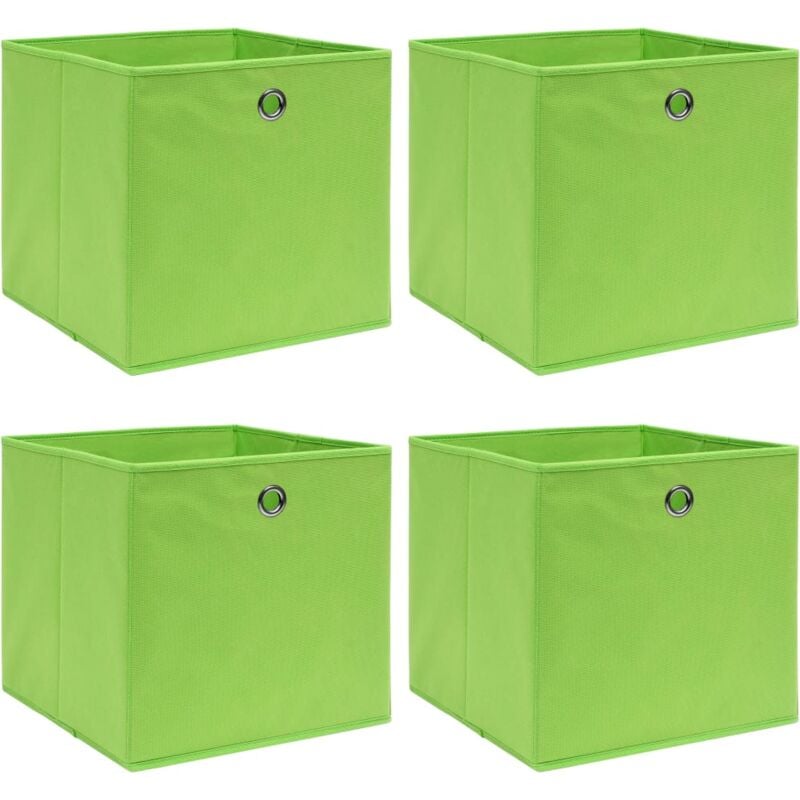 Vidaxl - Boîtes de rangement 4 pcs Vert 32x32x32 cm Tissu
