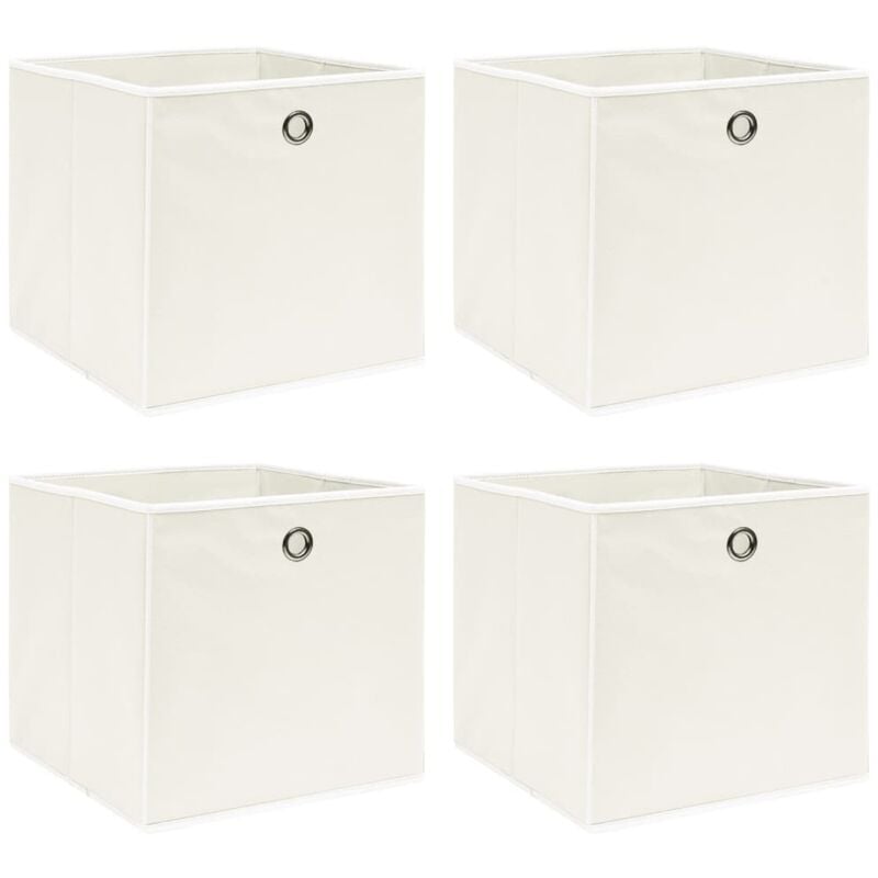 Vidaxl - Boîtes de rangement 4 pcs Blanc 32x32x32 cm Tissu