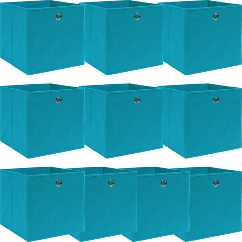 Vidaxl - Boîtes de rangement 10 pcs Bleu azuré 32x32x32 cm Tissu