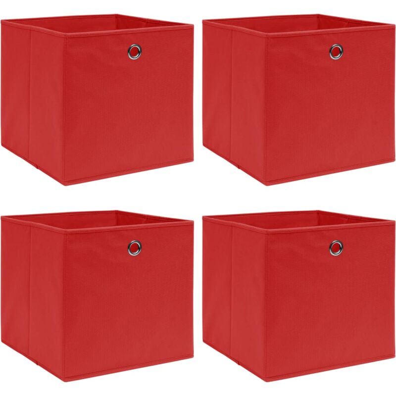 Boîtes de rangement 4 pcs Rouge 32x32x32 cm Tissu Vidaxl