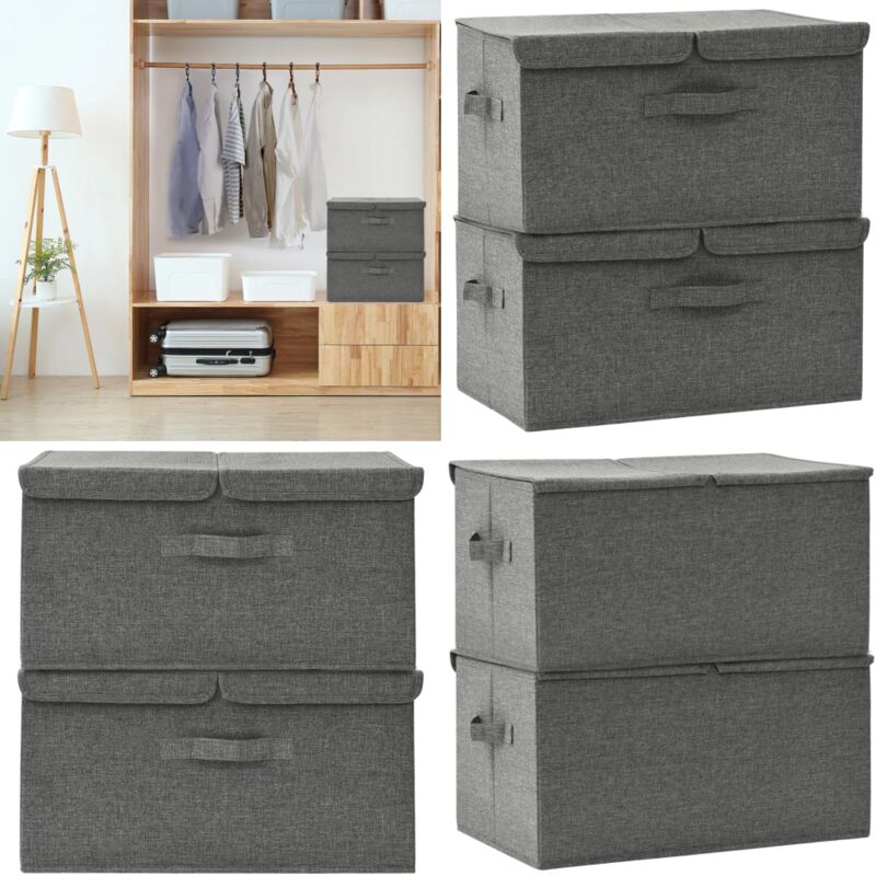 Boîtes de rangement 2 pcs Tissu 50x30x25 cm Anthracite - boîte de rangement - boîtes de rangement - Home & Living - Anthracite