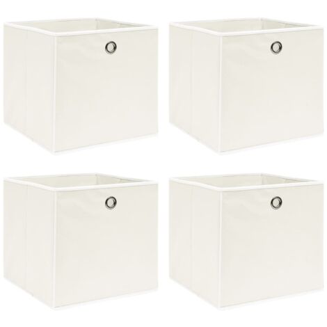 Boîtes de rangement 4 pcs Blanc 32x32x32 cm Tissu