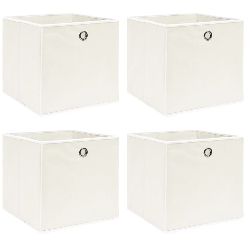 Design In - Boîtes de rangement 4 pcs Blanc 32x32x32 cm Tissu CFW36564