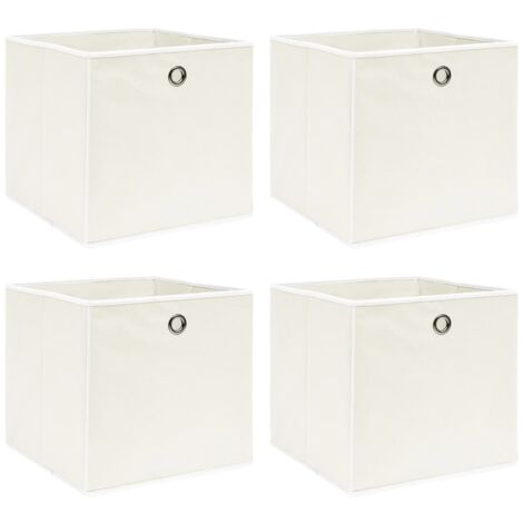 Boîtes de rangement 4 pcs Blanc 32x32x32 cm Tissu CFW36564
